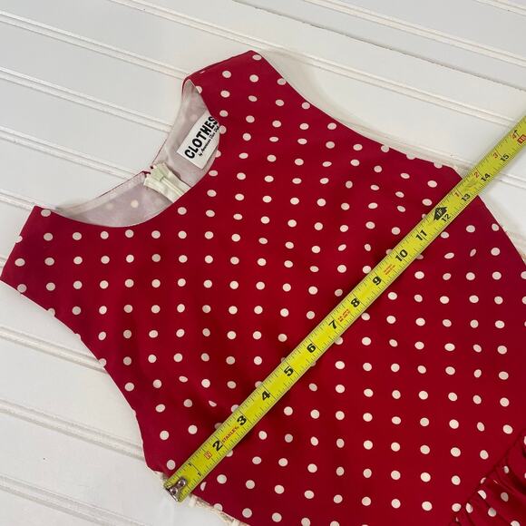 Clothes By American Two Shot Red Polka Dot Lace Up Side Cut Out Dress Size S - Picture 7 of 8